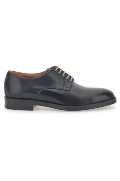 Scarpe Stringate Nere In Vera Pelle Longford 712