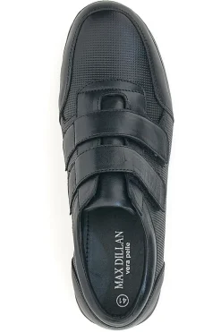Scarpe Stringate Nero In Vera Pelle Doppio Strappo Max Dillan 458