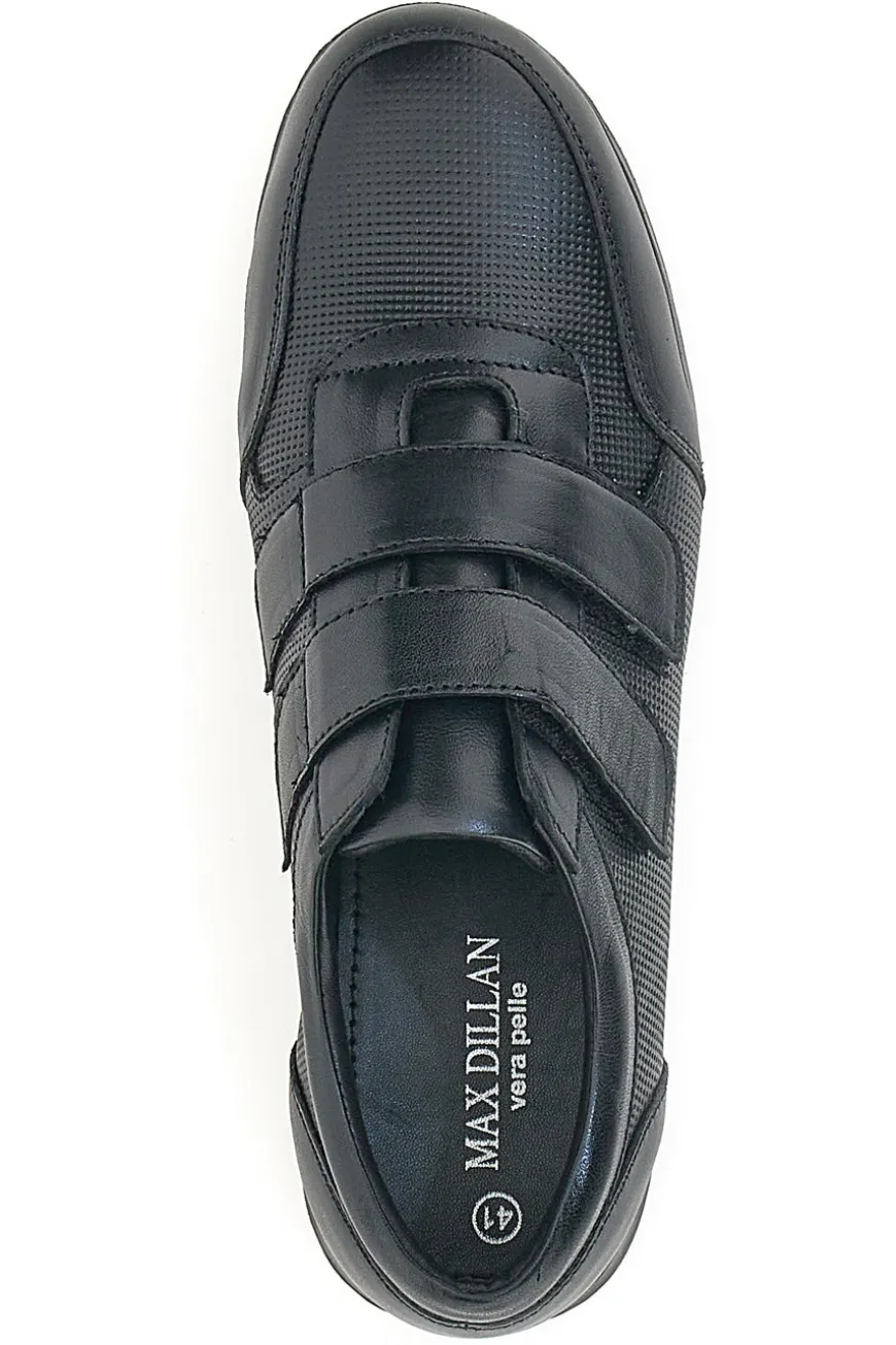 Scarpe Stringate Nero In Vera Pelle Doppio Strappo Max Dillan 458