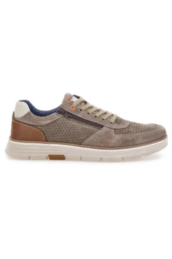 Scarpe stringate taupe traforate con zip laterale Pittarello eco 26111008