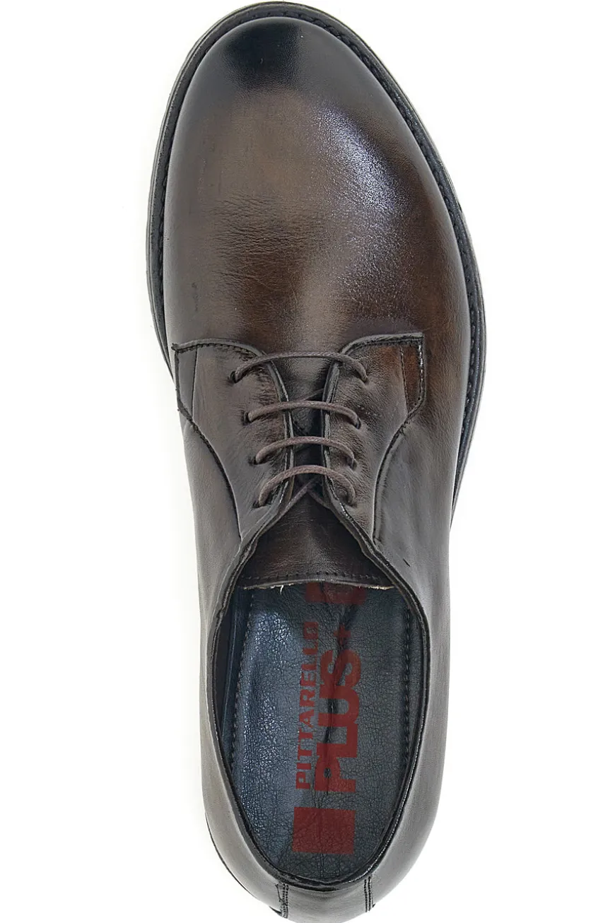 Scarpe stringate testa di moro in vera pelle eleganti Pittarello Plus 1115