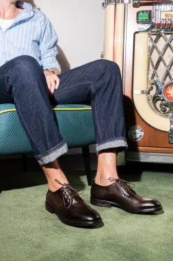 Scarpe stringate testa di moro in vera pelle eleganti Pittarello Plus 1115