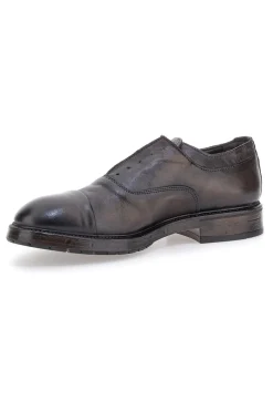 Scarpe stringate testa di moro in vera pelle con fascia elastica Pittarello Plus 1715P