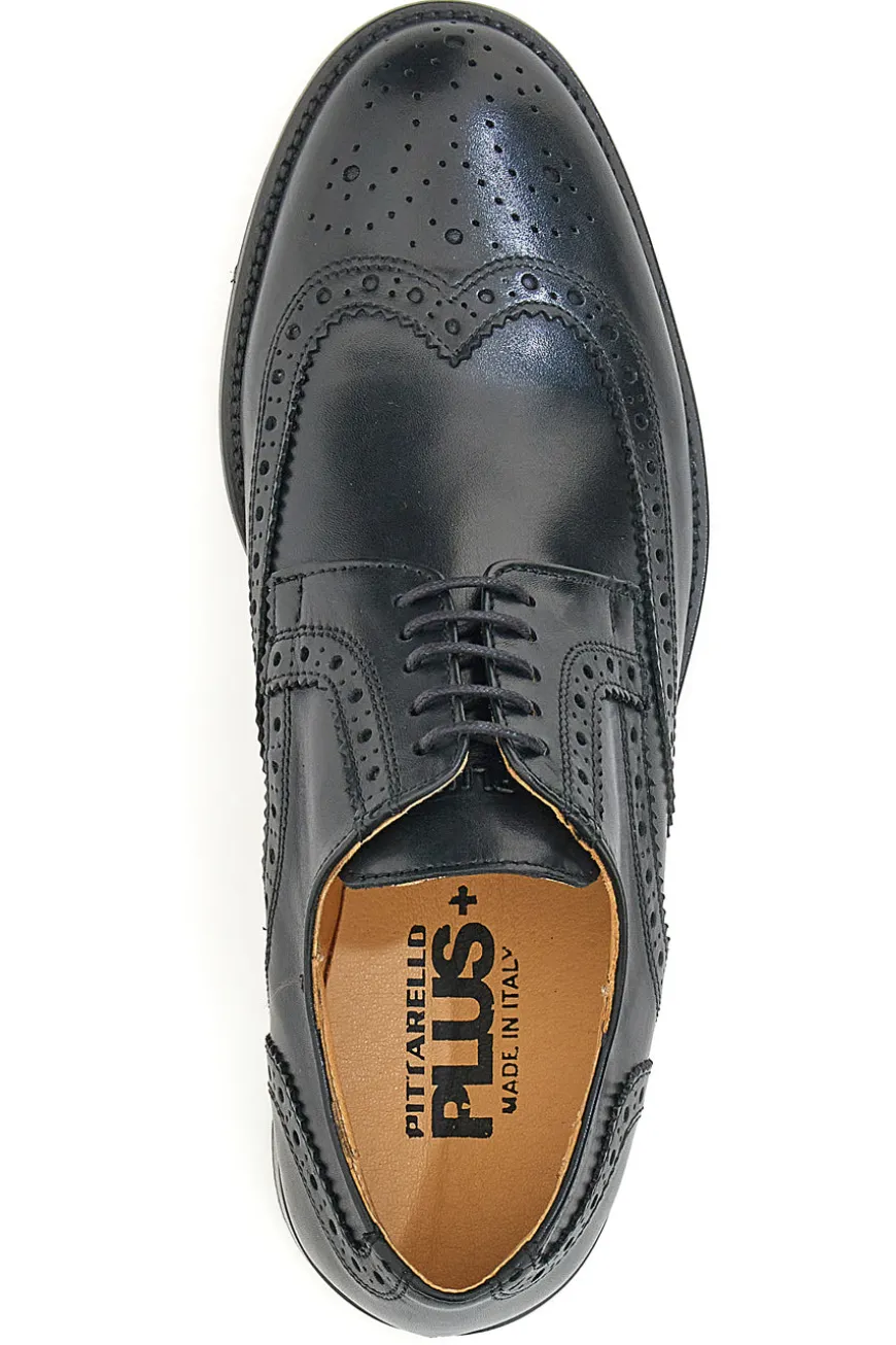 Scarpe Stringate Vera Pelle Nera Pittarello Plus 610