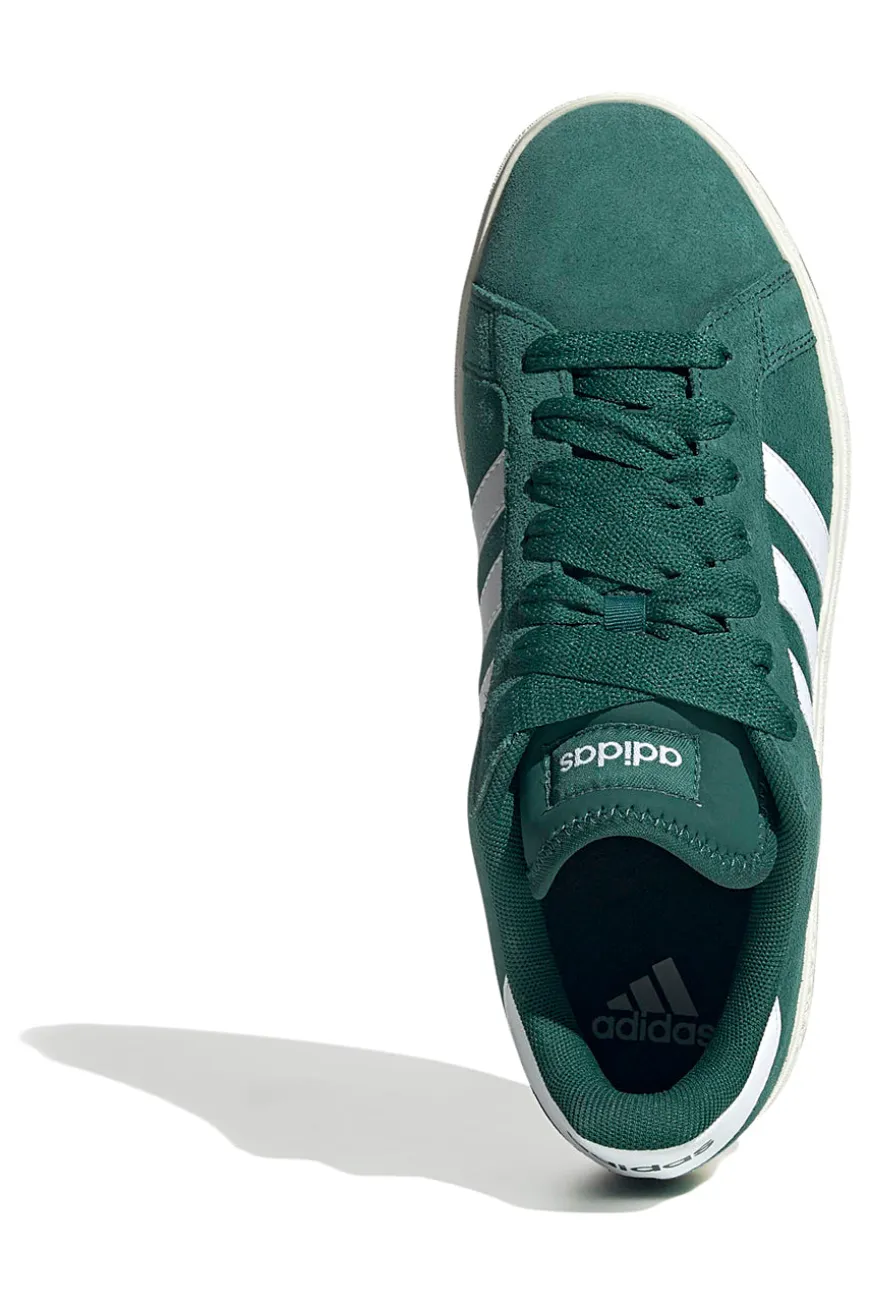 Scarpe verde bosco in pelle con strisce bianche Adidas Grand Court Base 00s