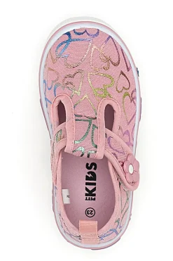 Scarpine rosa con cuori glitter Pitt kids PK2297A