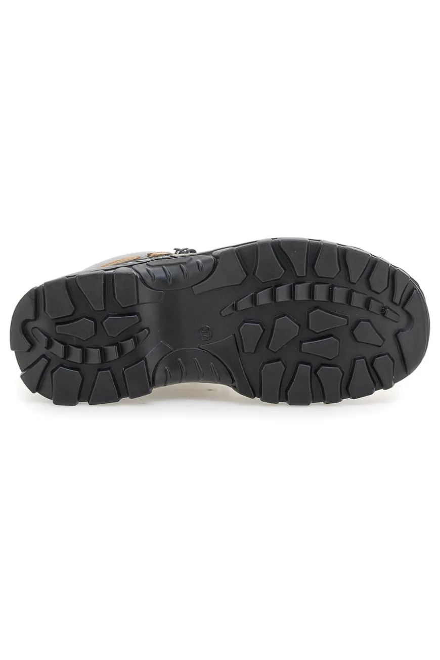 Scarponcini da trekking beige e grigi con suola carrarmato Track down 13342S42