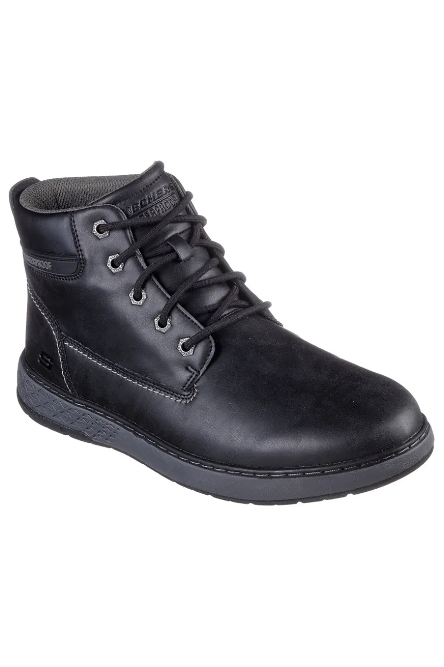 Scarponcini neri impermeabili con memory foam Skechers Garlan Deno