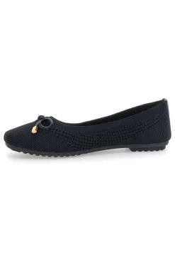 Schwarze Ballerinas aus Stoff mit weicher Innensohle The First PRE3