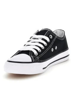 Schwarze Canvas Schnürschuhe 2t2l 8011