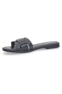 Schwarze flache Hausschuhe aus echtem Leder PITTARELLO SUN A6410104