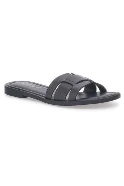 Schwarze flache Hausschuhe aus echtem Leder PITTARELLO SUN A6410104