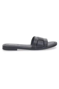 Schwarze flache Hausschuhe aus echtem Leder PITTARELLO SUN A6410104