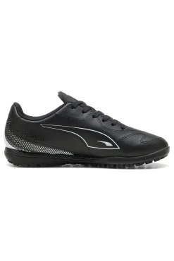 Schwarze Fußballschuhe mit Puma Vitoria II TT Turf-Sohle für Kinder