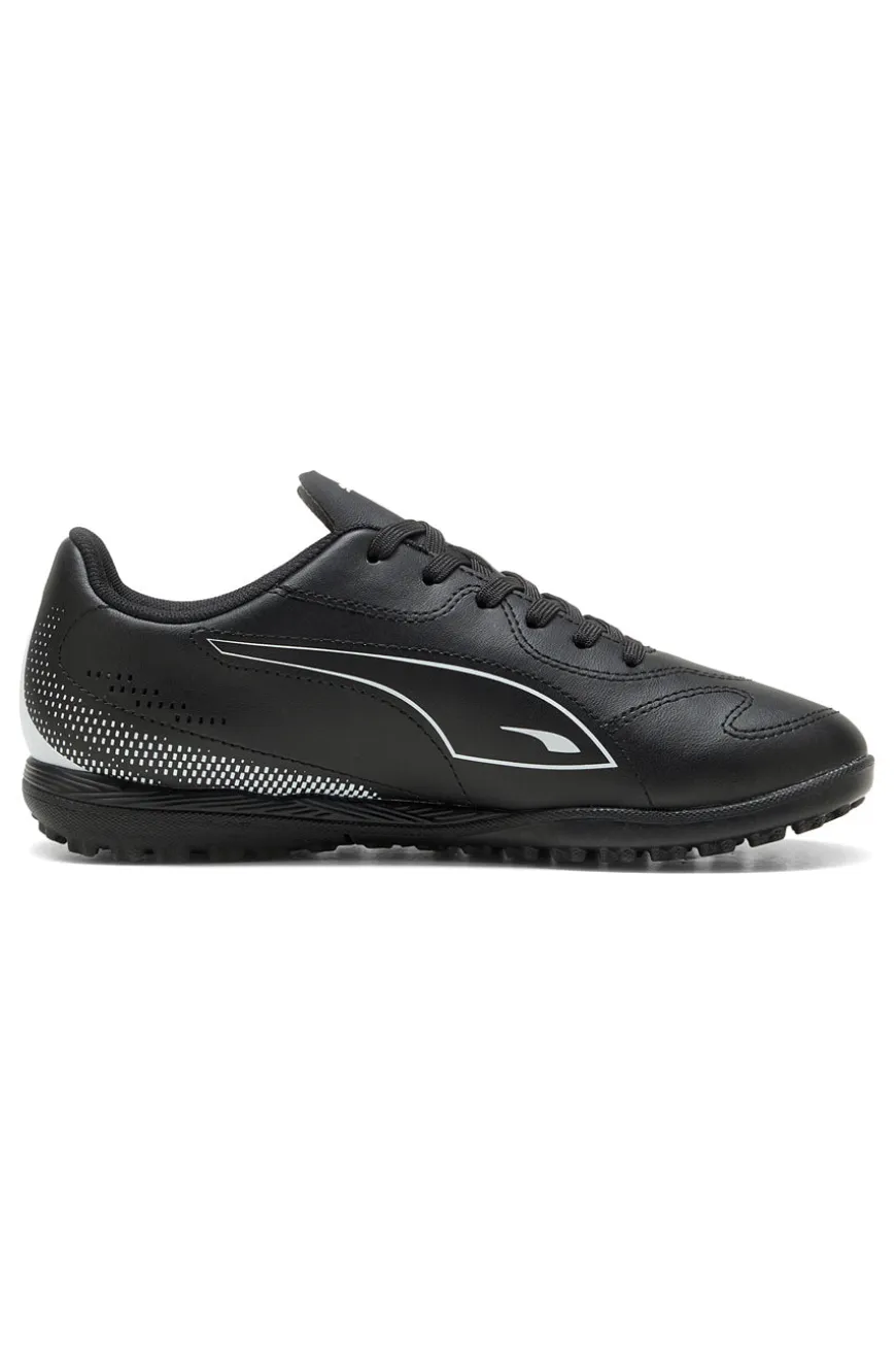 Schwarze Fußballschuhe mit Puma Vitoria II TT Turf-Sohle für Kinder