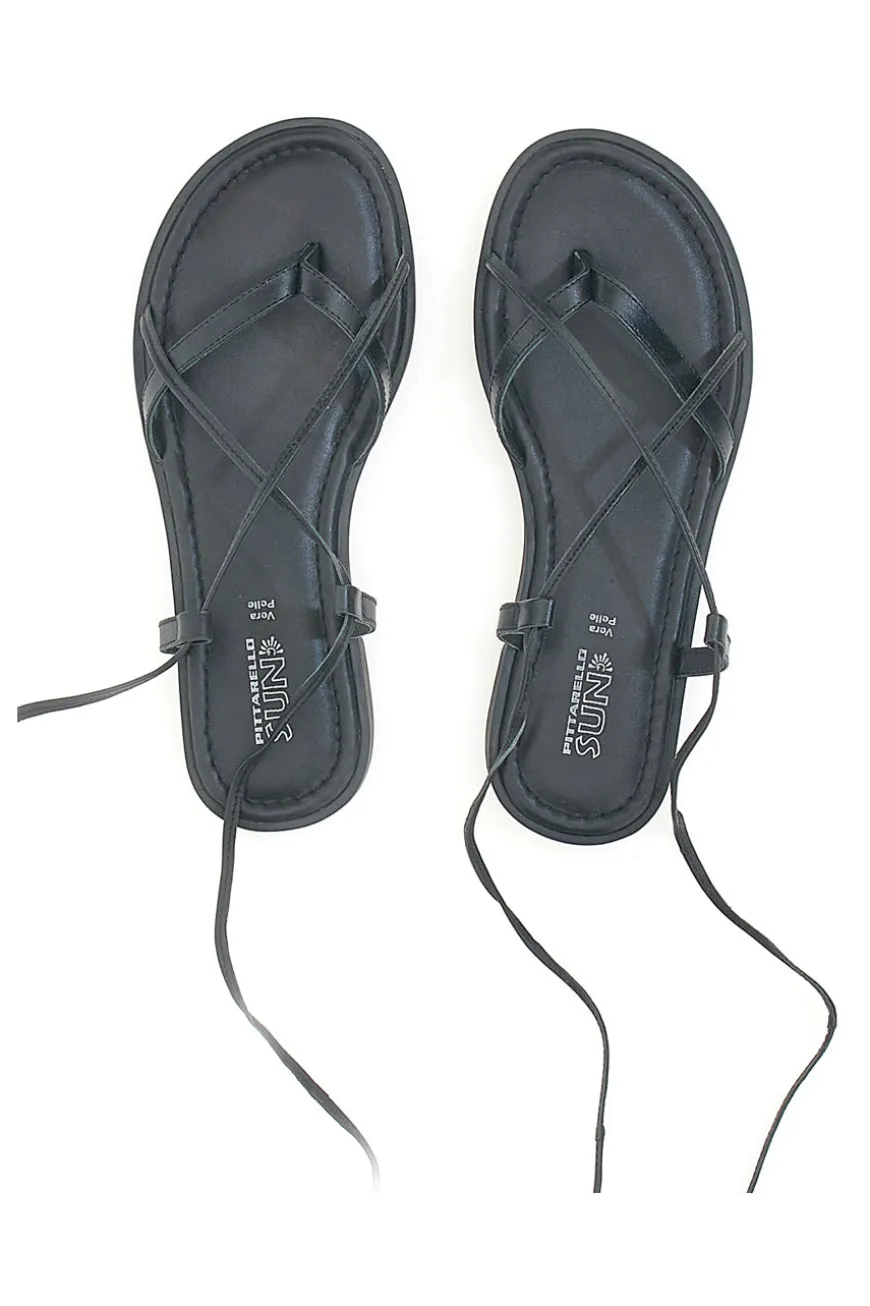 Schwarze Gladiator-Sandalen mit Flip-Flops PITTARELLO SUN A6700101