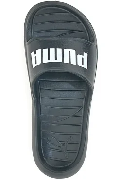 Schwarze Gummipantoffeln mit Maxi-Logo von Puma Divecat V2 Lite