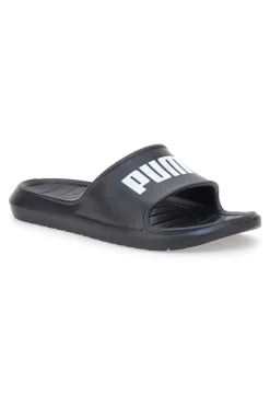 Schwarze Gummipantoffeln mit Maxi-Logo von Puma Divecat V2 Lite
