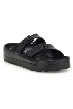 Schwarze Hausschuhe mit doppelter Schnalle Everlast EV125WS