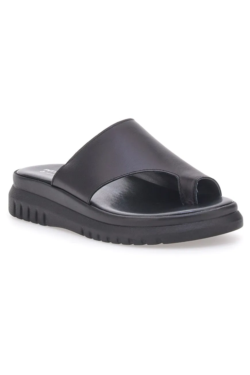 Schwarze Hausschuhe mit hoher Sohle und breitem Band Pittarello Love 32441926