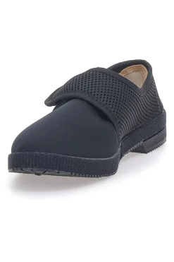Schwarze Hausschuhe mit Klettverschluss Terry 20