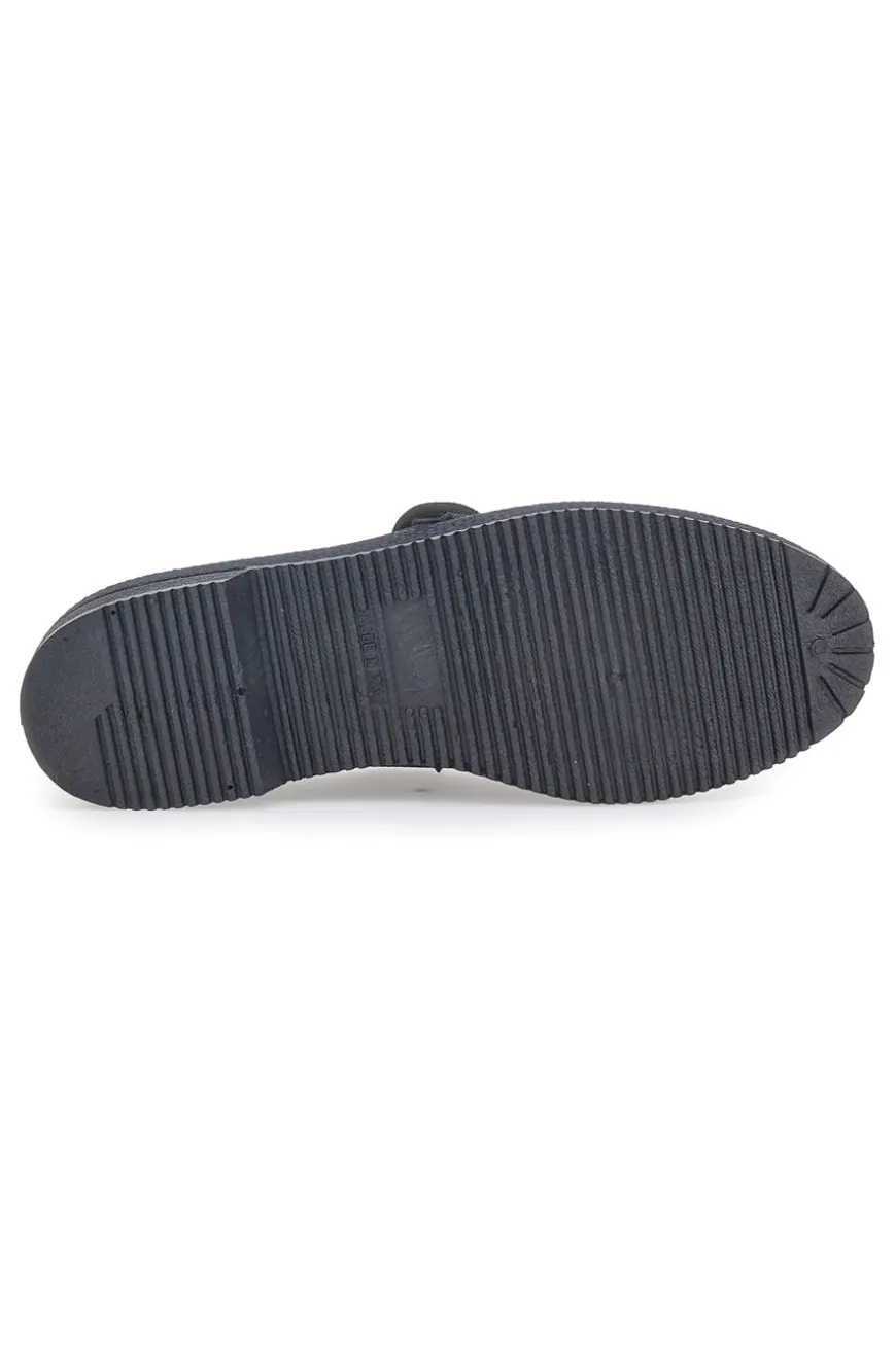 Schwarze Hausschuhe mit Klettverschluss Terry 20