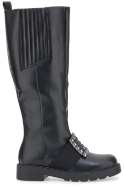 Schwarze hohe Stiefel Dame Rose 845