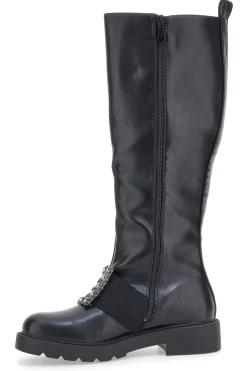 Schwarze hohe Stiefel Dame Rose 845