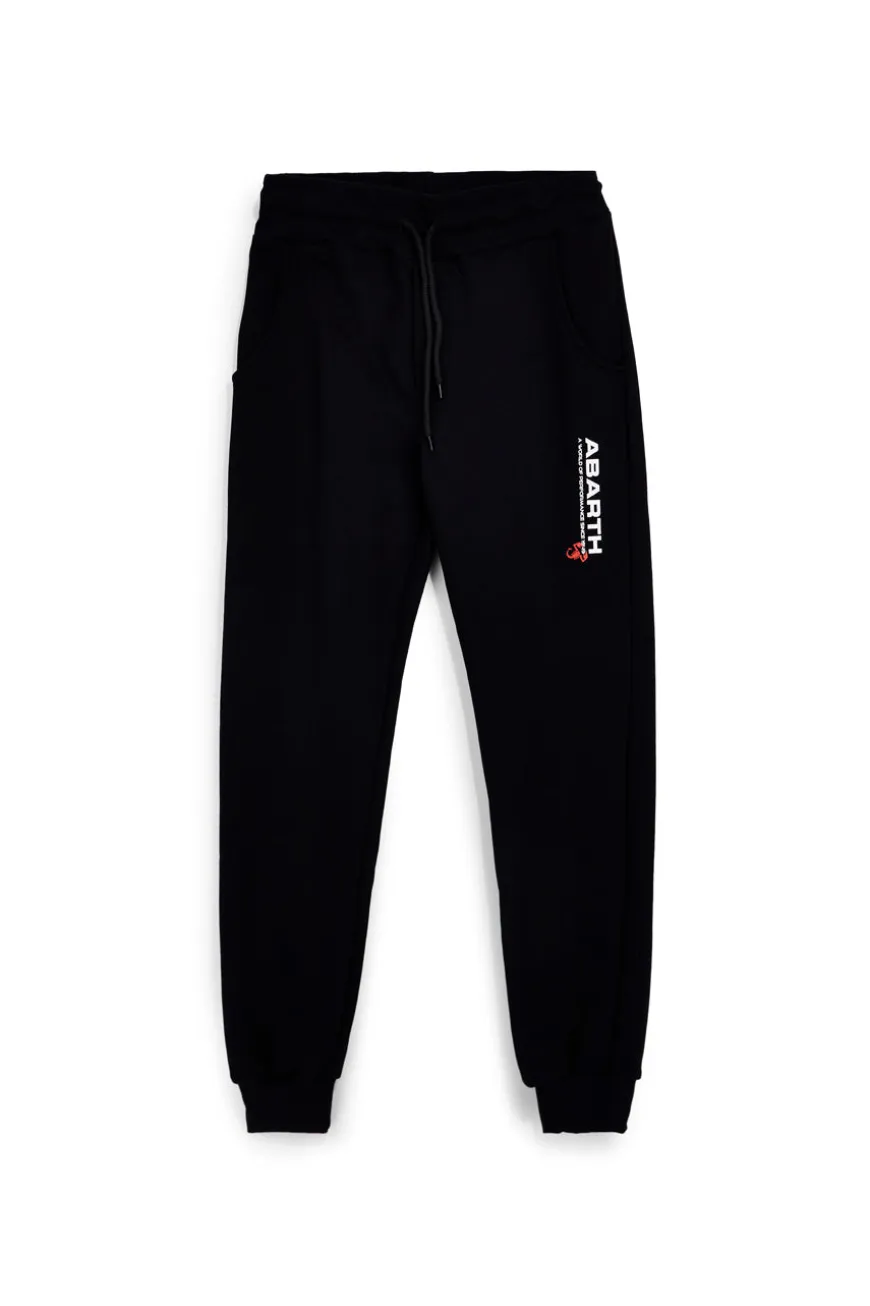 Schwarze Jogginghose mit Kordelzug und Logo Abarth AH001PA