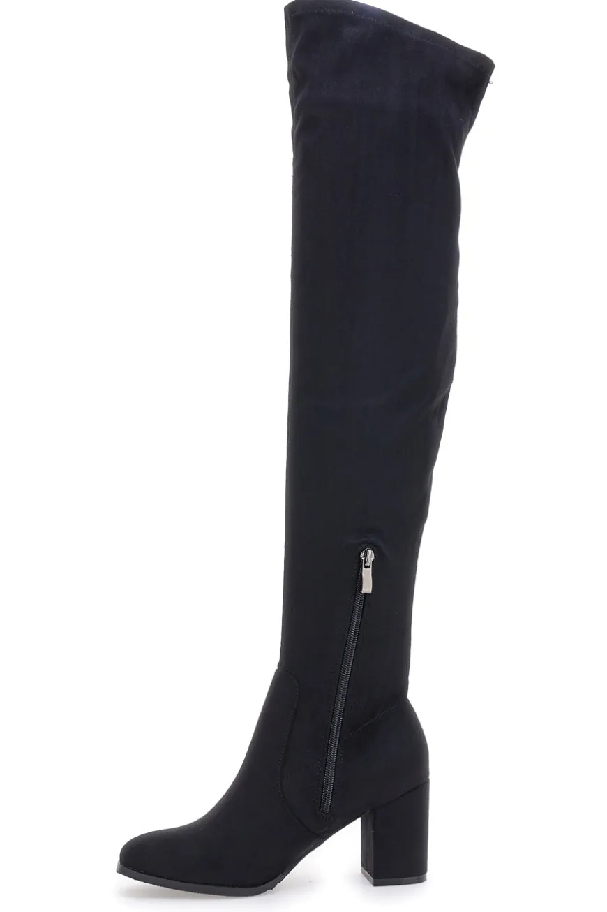 Schwarze kniehohe Stiefel LE HAVRE PARIS 1243
