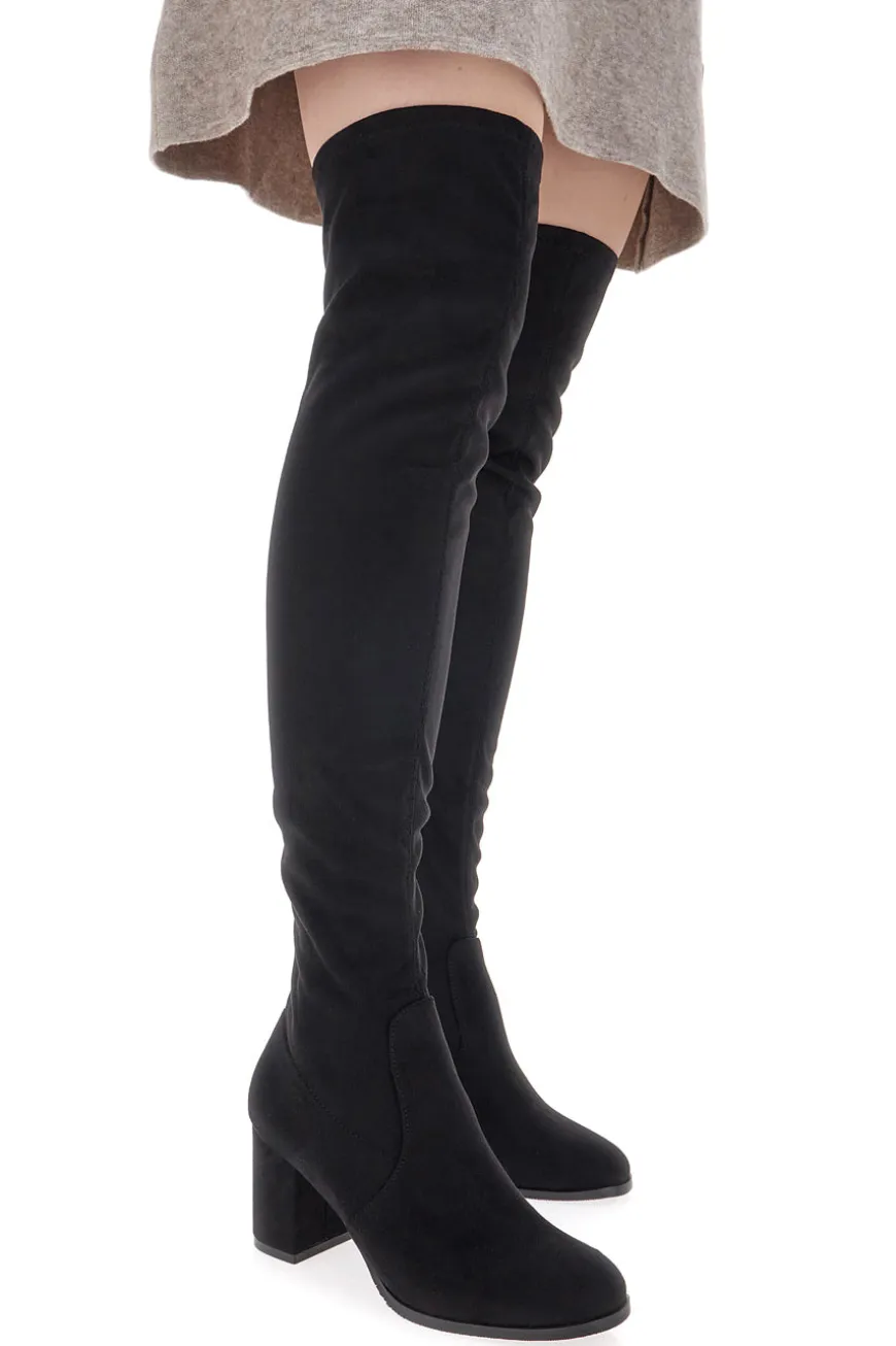Schwarze kniehohe Stiefel LE HAVRE PARIS 1243