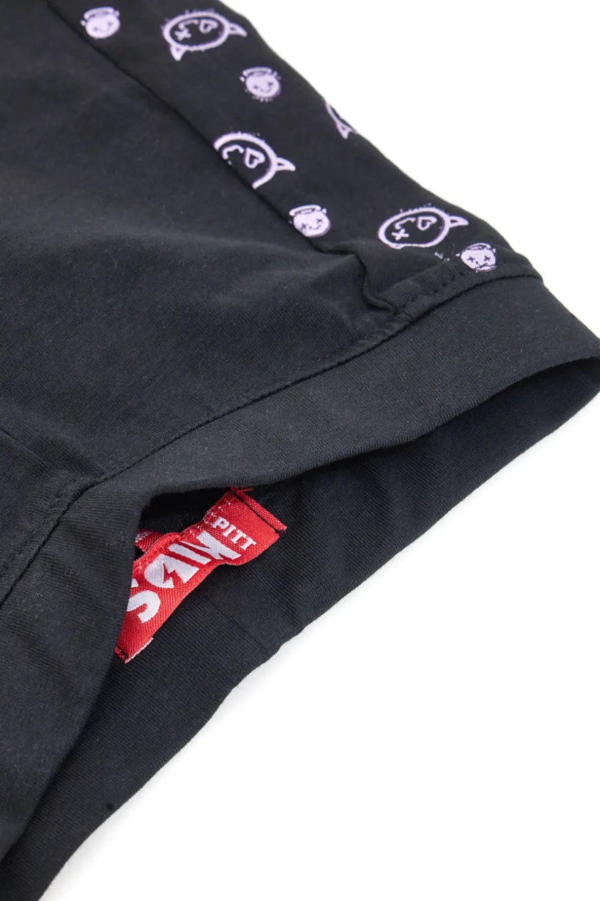 Schwarze Leggings mit lila Details Pitt Kids PT-K-LG-7028