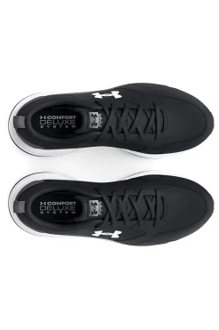 Schwarze Mesh-Sneaker mit Under Armour Charged Edge-Ledereinsätzen