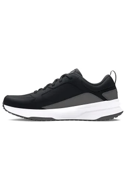 Schwarze Mesh-Sneaker mit Under Armour Charged Edge-Ledereinsätzen