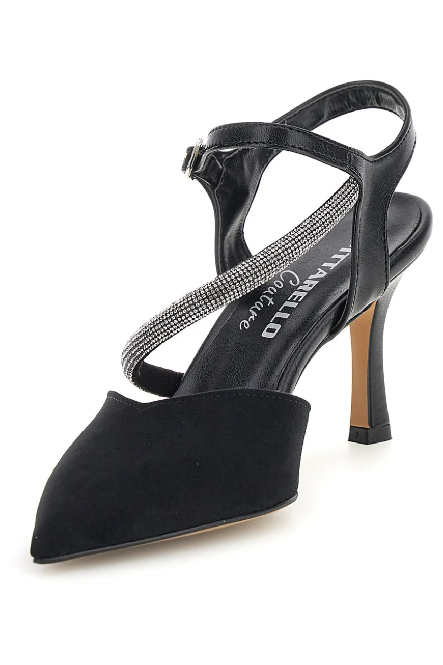 Schwarze Pumps mit Riemchen Pittarello couture 65302