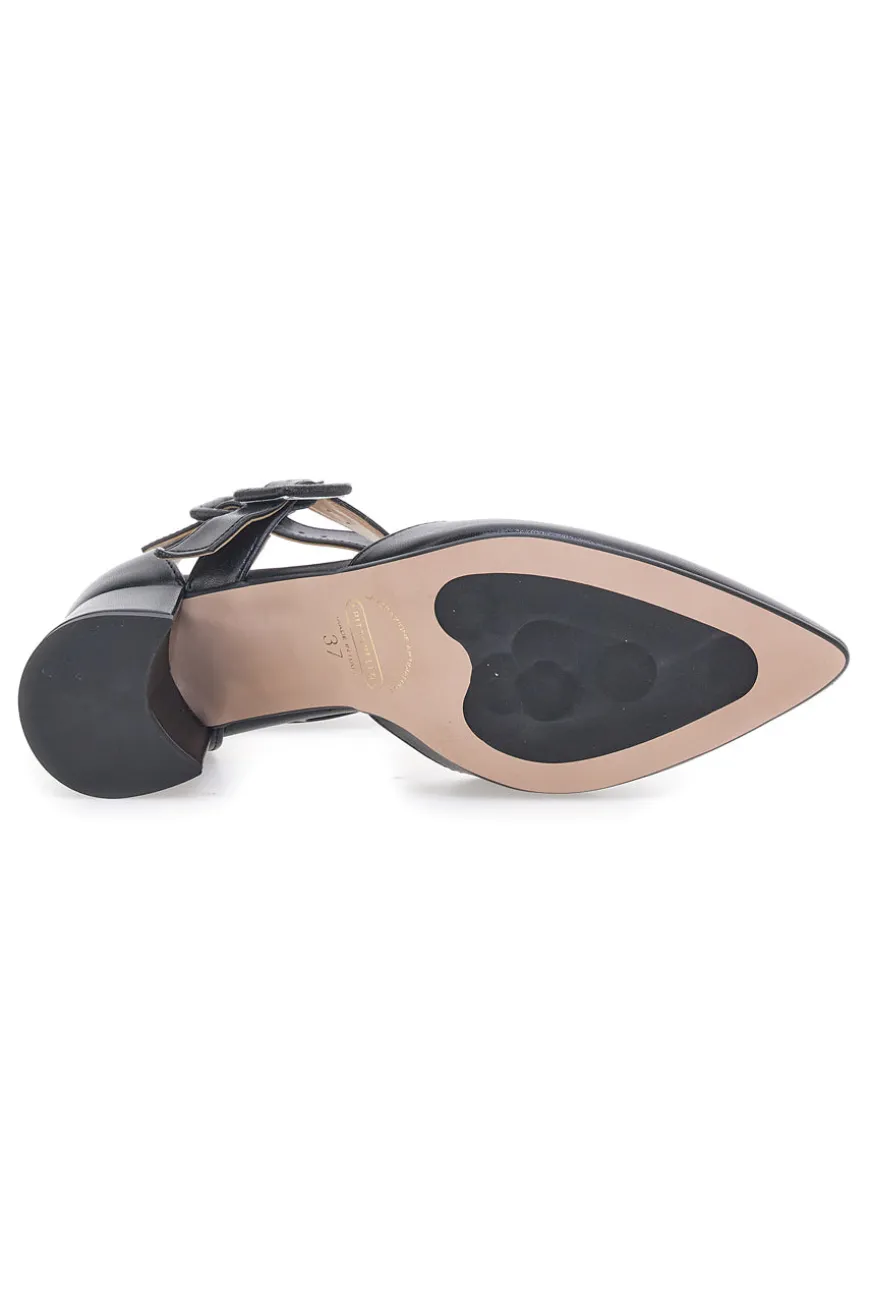 Schwarze Pumps mit Riemchen und Absatz PITTARELLO 8012