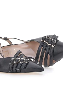 Schwarze Pumps mit Riemchen und Absatz PITTARELLO GLAM 3824 made in Italy