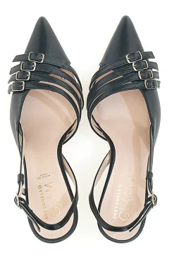 Schwarze Pumps mit Riemchen und Absatz PITTARELLO GLAM 3824 made in Italy