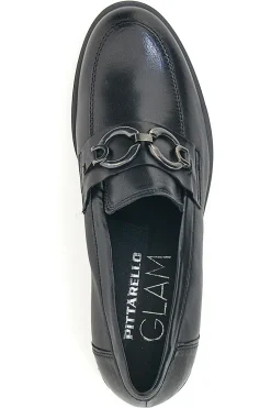 Schwarzer Mokassin mit Pittarello-Glam-Absatz 85145