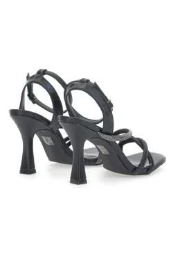 Schwarze Sandale mit Spulenabsatz The First 625
