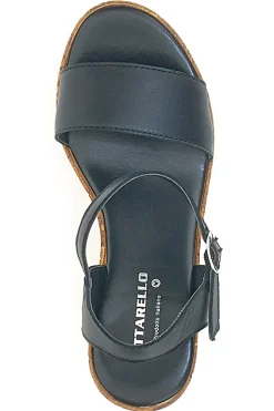 Schwarze Sandalen mit Obermaterial aus Leder und Keilabsatz PITTARELLO 34723002
