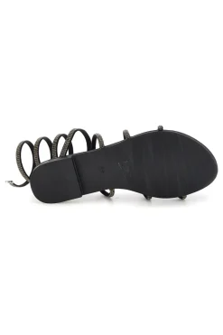 Schwarze Sandalen mit Strasssteinen Mon dieu PRE9300