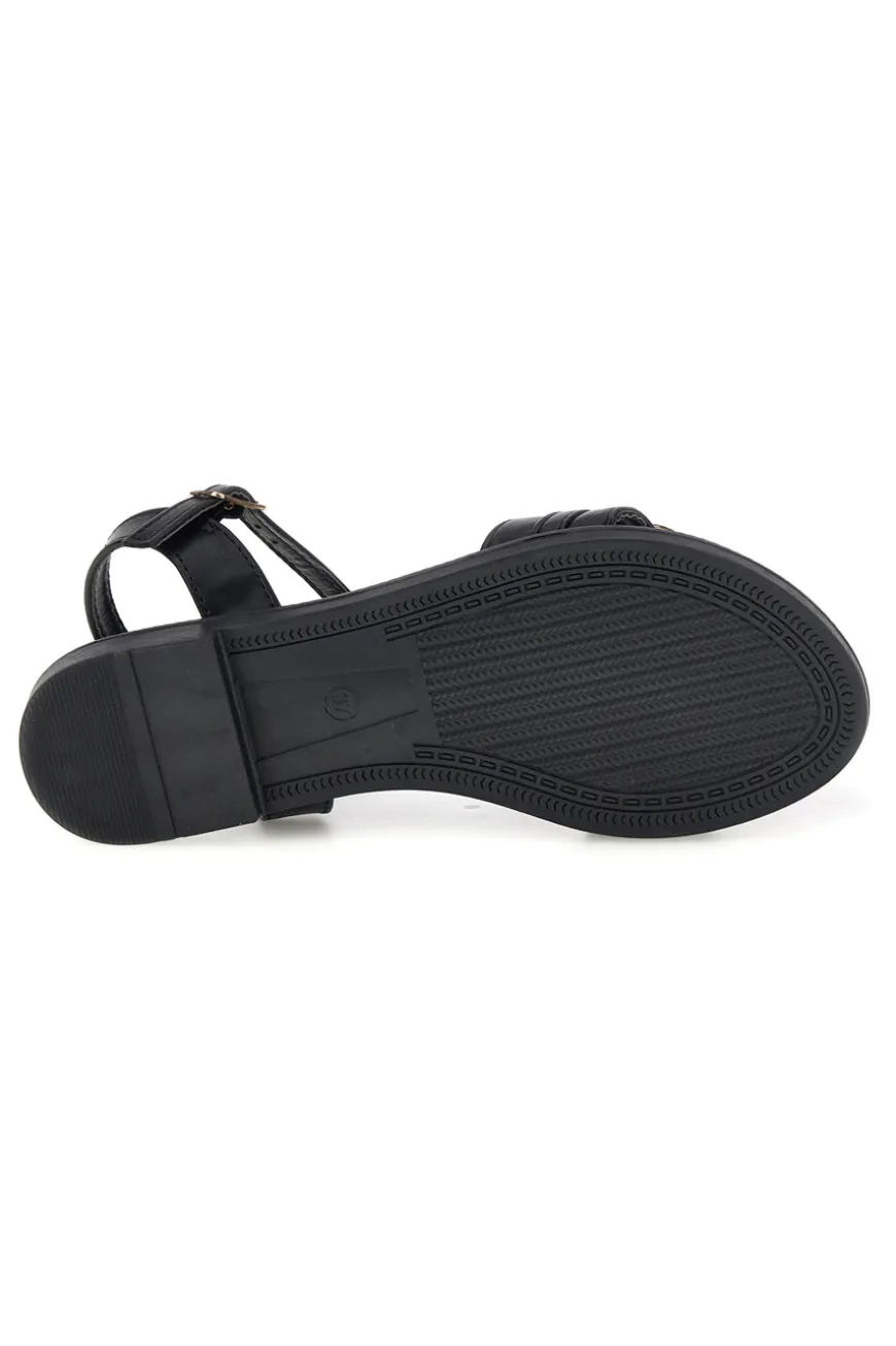 Schwarze Sandalen mit Zierkette Mon dieu PRE5384