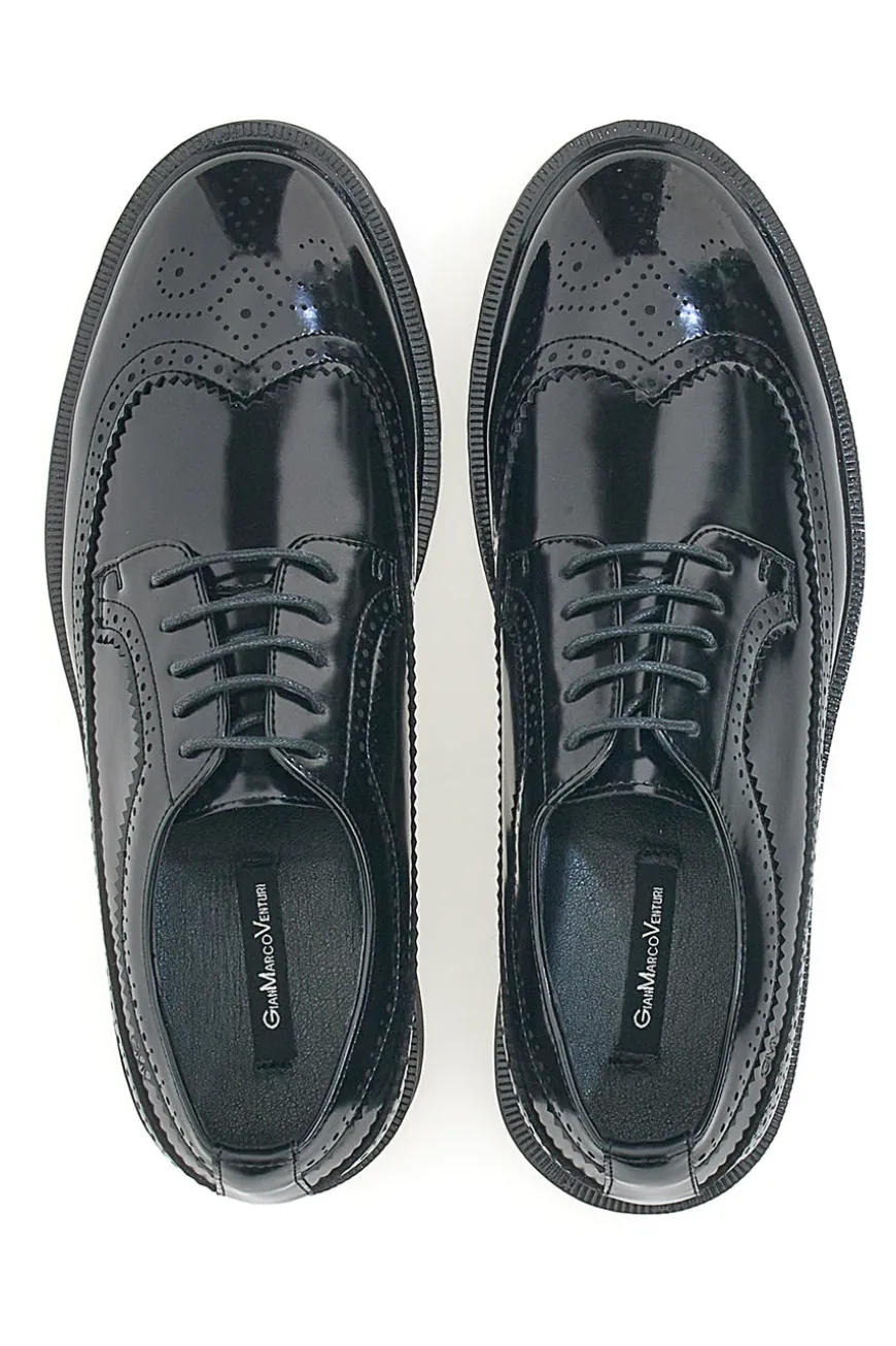 Schwarze Schnürschuhe mit Duilio Gian Marco Venturi-Dekoration