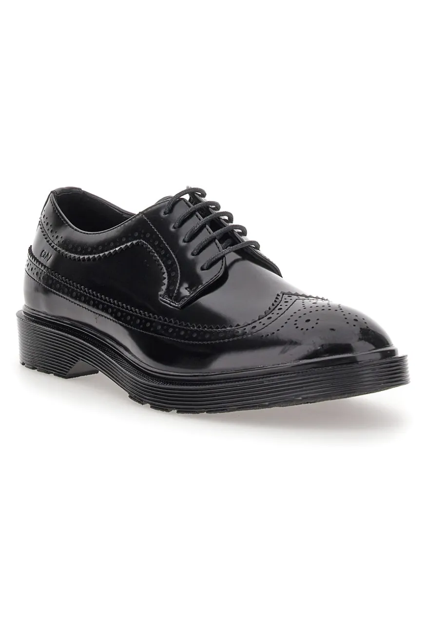 Schwarze Schnürschuhe mit Duilio Gian Marco Venturi-Dekoration