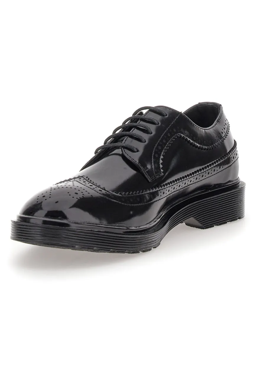 Schwarze Schnürschuhe mit Duilio Gian Marco Venturi-Dekoration