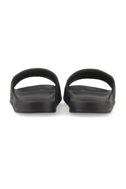 Schwarze Slipper mit gepolstertem Band und PUMA Leadcat 2 Logo