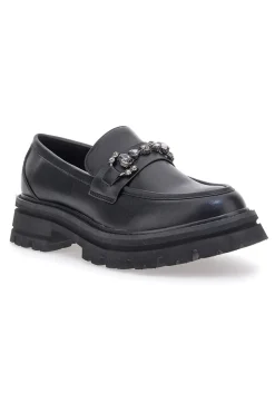 Schwarze Slipper mit Tanksohle und Vorderklammer ME & ME 1222