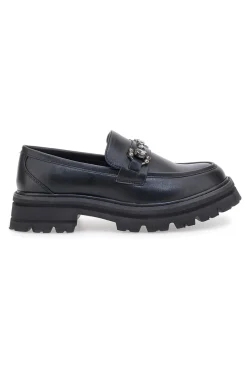 Schwarze Slipper mit Tanksohle und Vorderklammer ME & ME 1222
