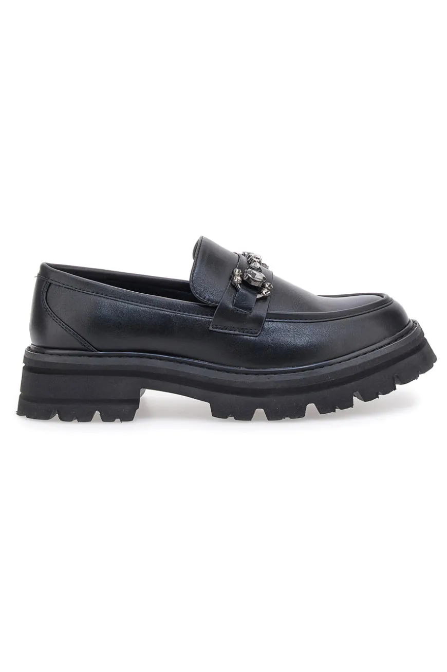 Schwarze Slipper mit Tanksohle und Vorderklammer ME & ME 1222